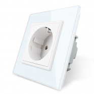 Socket With Glass Panel - White